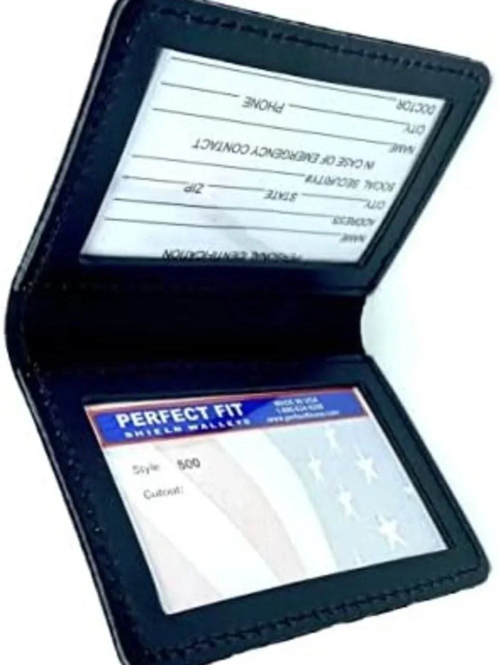 Slim Leather Bifold Wallet with 2 ID Holders, Dual Card Case, Perfect Fit